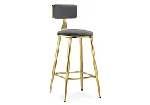 Полубарный стул Persi dark gray / gold 15678 Woodville, серый/велюр, ножки/металл/, размеры - *880***380*470