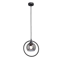 Светильник подвесной V4814-1/1S Vitaluce чёрный серый 1 лампа, основание чёрное в стиле лофт шар