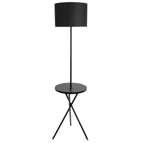 Торшер со столиком Marco A2070PN-1BK Arte Lamp со столиком чёрный 1 лампа, основание чёрное в стиле современный
