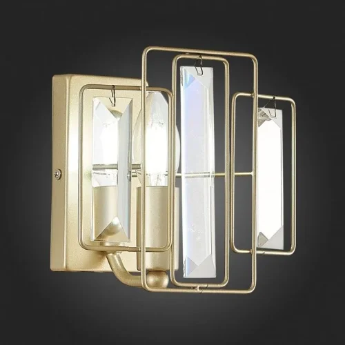 Бра Giano SLE103401-01 Evoluce прозрачный на 1 лампа, основание бежевое матовое золото в стиле современный  фото 3