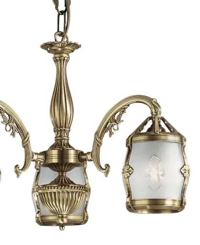 Люстра подвесная  L 4020/3 Reccagni Angelo белая на 3 лампы, основание античное бронза в стиле классический  фото 2