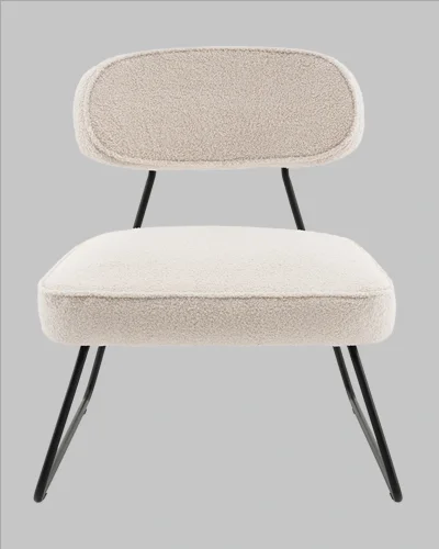 Кресло Kate new ткань букле бежевый УТ000041265 Stool Group, бежевый/букле, ножки/металл/чёрный, размеры - *740****мм фото 2