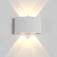 Настенный светильник LED CLT 023W2 WH Crystal Lux уличный IP54 белый 4 лампы, плафон белый в стиле модерн LED