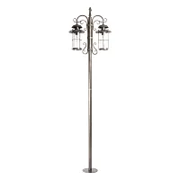 Парковый светильник Palermo 100015/2L LOFT IT уличный IP44 коричневый на 2 лампы, плафон прозрачный в стиле классический кантри E27
