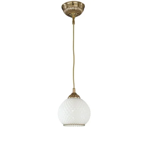 Светильник подвесной L 8500/16 Reccagni Angelo белый 1 лампа, основание золотое в стиле классический 