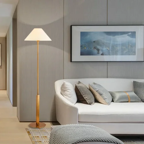 Торшер FAREL 140672-26 ImperiumLoft белый на 1 лампу, основание латунь в стиле современный фото 6