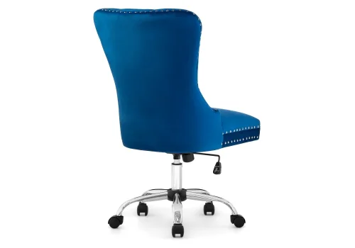 Компьютерное кресло Vento navy 11994 Woodville, синий/велюр, ножки/металл/хром, размеры - *1170***560*640 фото 4
