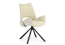Стул на металлокаркасе Balaton 360 крутящийся beige / black 15840 Woodville, бежевый/шенилл, ножки/металл/чёрный, размеры - ****570*500мм