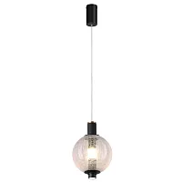 Светильник подвесной LED Kolbe 4315-1P Favourite прозрачный на 1 лампу, основание чёрное в стиле современный 