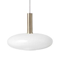 Светильник подвесной Ferm Living Opal Lamp Элипс 203595-22 ImperiumLoft белый 1 лампа, основание золотое в стиле современный 