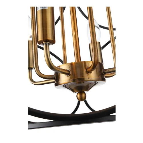 Светильник подвесной лофт Cezino SL1012.423.08 ST-Luce чёрный 8 ламп, основание золотое чёрное в стиле лофт  фото 3