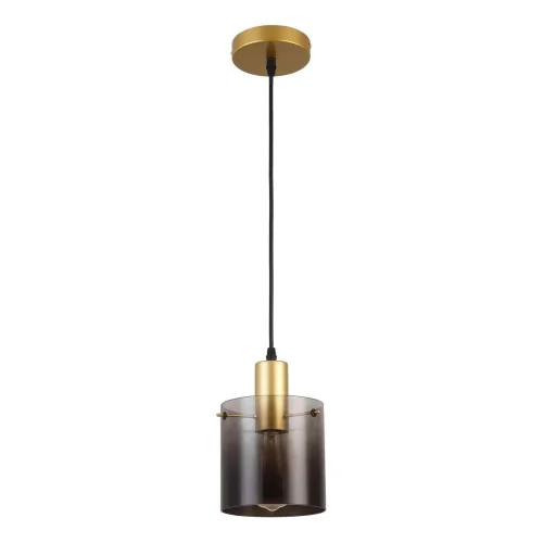 Светильник подвесной Sense 1104/1S Escada чёрный серый 1 лампа, основание золотое в стиле кантри 