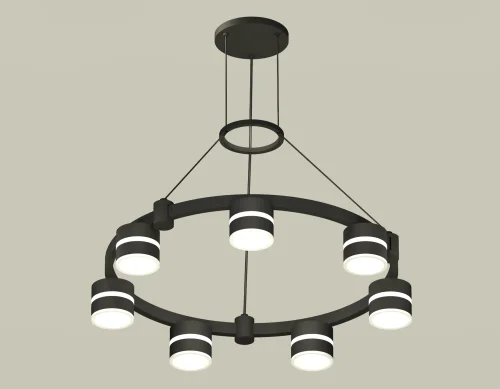 Светильник подвесной XR92051602 Ambrella light чёрный 7 ламп, основание чёрное в стиле хай-тек современный 