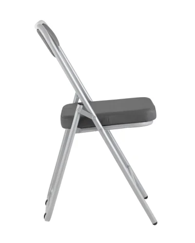 Складной стул Джонни экокожа серый каркас металлик УТ000035368 Stool Group, серый/экокожа, ножки/металл/серый, размеры - ****450*495 фото 4