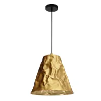 Светильник подвесной Piramide 5098/01 SP-1 Divinare золотой на 1 лампу, основание чёрное в стиле лофт современный 