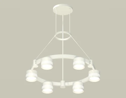 Светильник подвесной XR92031203 Ambrella light белый 6 ламп, основание белое в стиле хай-тек современный 
