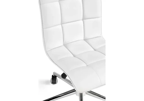 Компьютерное кресло Квадро экокожа белая / хром 539654 Woodville, белый/экокожа, ножки/металл/хром, размеры - *960**** фото 8