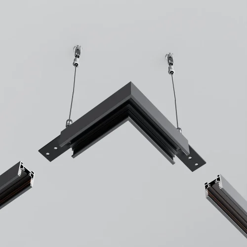 Коннектор угловой накладной низкопрофильный Magnetic track system Exility TRAM034CL-41B Maytoni чёрный в стиле хай-тек современный для светильников серии Magnetic track system Exility exility тонкая магнитная фото 5