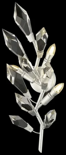 Бра Casandra WE111.03.201 Wertmark прозрачный на 3 лампы, основание серебряное в стиле флористика современный ветви