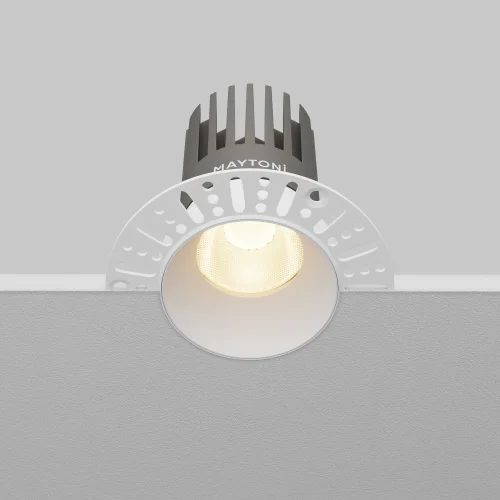 Светильник точечный LED Dip DL121-15W-3K-TRS-W Maytoni белый на 1 лампу, основание белое в стиле современный для затирки круглый фото 6