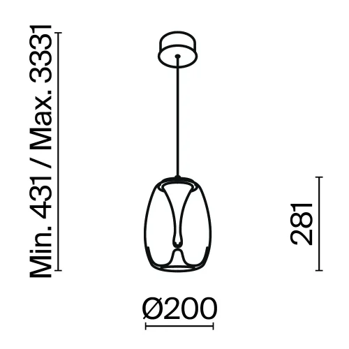 Светильник подвесной LED Splash MOD282PL-L8G3K Maytoni серый чёрный на 1 лампу, основание золотое в стиле современный фото 9