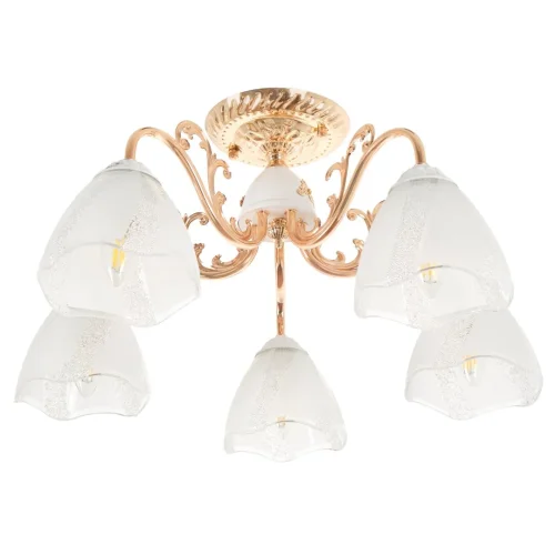 Люстра потолочная Nicole MR1661-5C MyFar белая на 5 ламп, основание золотое в стиле классический современный  фото 4