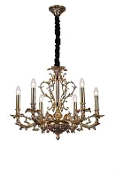 Люстра подвесная FIRENZE 1780.6 antique gold Lucia Tucci без плафона на 6 ламп, основание золотое в стиле классический 