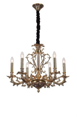 Люстра подвесная FIRENZE 1780.6 antique gold Lucia Tucci без плафона на 6 ламп, основание золотое в стиле классический Люстра подвесная FIRENZE 1780.6 antique gold Lucia Tucci без плафона на 6 ламп, основание золотое в стиле классический