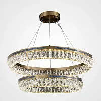 Люстра подвесная GERTRUDA LUX D60+80 220206-23 ImperiumLoft прозрачная на 2 лампы, основание латунь в стиле современный 