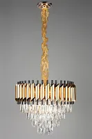 Люстра подвесная хрустальная Fontevivo OML-81903-12 Omnilux прозрачная на 12 ламп, основание матовое золото в стиле классический 