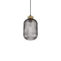 Светильник подвесной MINT-1 SP1 FUME' Ideal Lux чёрный серый 1 лампа, основание чёрное в стиле современный выдувное