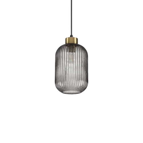 Светильник подвесной MINT-1 SP1 FUME' Ideal Lux чёрный серый 1 лампа, основание чёрное в стиле современный выдувное