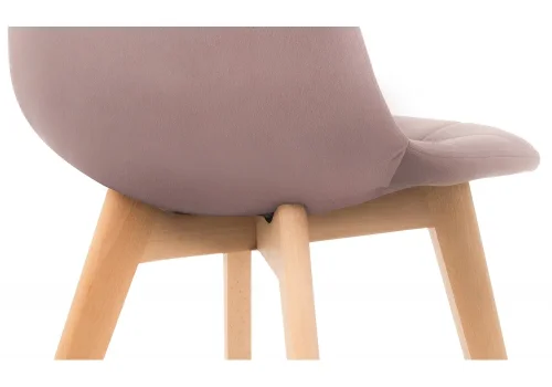 Деревянный стул Filip light purple / wood 15089 Woodville, фиолетовый/велюр, ножки/массив бука/натуральный, размеры - ****460*530 фото 9