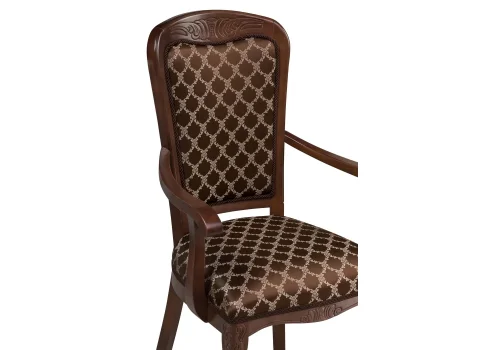Деревянный стул Клето орех / коричневый 450687 Woodville, коричневый/ткань, ножки/массив бука/орех, размеры - ****580*600 фото 5