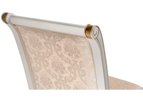 Деревянный стул Рембрандт молочный с золотой патиной 406093 Woodville, бежевый/ткань, ножки/массив бука/молочный, размеры - ****470*530 фото 6
