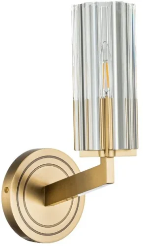 Бра Malone 6035-1 BR CL Belfast прозрачный на 1 лампу, основание латунь в стиле современный  Бра Malone 6035-1 BR CL Belfast прозрачный на 1 лампу, основание латунь в стиле современный