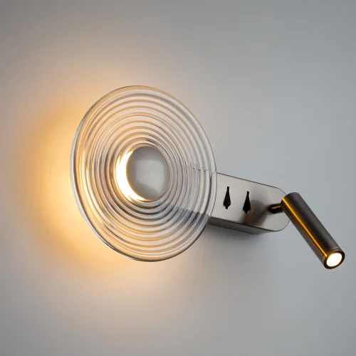 Бра с выключателем LED Corta CL245031 Citilux прозрачный на 1 лампу, основание матовое хром в стиле современный хай-тек для чтения фото 5