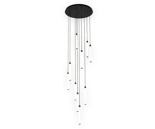 Люстра каскадная LED Эванте 08456-10A,19 Kink Light белая на 10 ламп, основание чёрное в стиле современный 