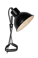 Настольная лампа на прищепке Moys 45987/01/30 Lucide чёрная 1 лампа, основание чёрное металл в стиле винтаж современный 