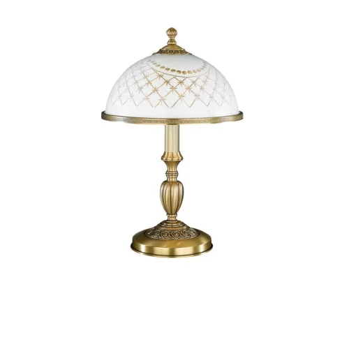 Настольная лампа P 7002 M Reccagni Angelo белая 2 лампы, основание античное бронза латунь металл в стиле классический 