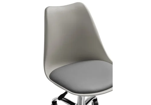 Компьютерное кресло Kolin light gray 11835 Woodville, серый/искусственная кожа, ножки/металл/хром, размеры - *890***490*560 фото 5