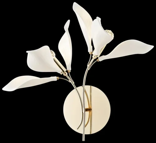 Бра Miranda WE123.02.301 Wertmark белый на 2 лампы, основание золотое в стиле флористика современный ветви