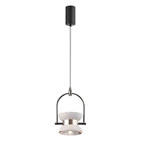 Светильник подвесной LED Calhoun LSP-7137 Lussole белый 1 лампа, основание чёрное в стиле лофт современный 