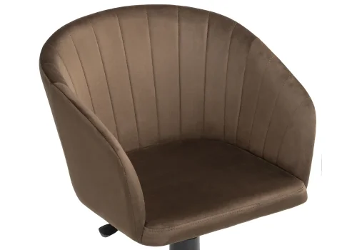 Компьютерное кресло Тибо confetti chocolate 464219 Woodville, шоколад/велюр, ножки/пластик/чёрный, размеры - *900***600*600 фото 5
