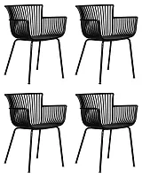 Набор 4 шт Стул обеденный DOBRIN ROSS (черный (B-03) без подушки) цвет черный (B-03) без подушки Dobrin, /, ножки/металл/, размеры - *810**** Набор 4 шт Стул обеденный DOBRIN ROSS (черный (B-03) без подушки) цвет черный (B-03) без подушки Dobrin, /, ножки/металл/, размеры - *810****