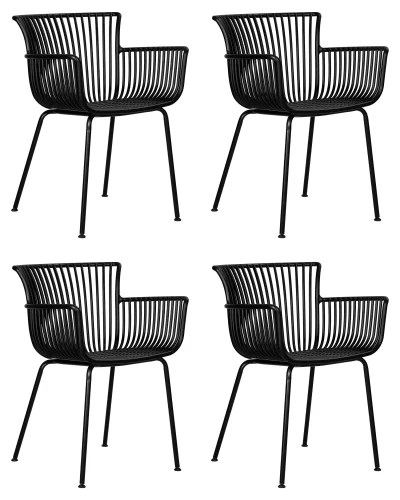 Набор 4 шт Стул обеденный DOBRIN ROSS (черный (B-03) без подушки) цвет черный (B-03) без подушки Dobrin, /, ножки/металл/, размеры - *810****