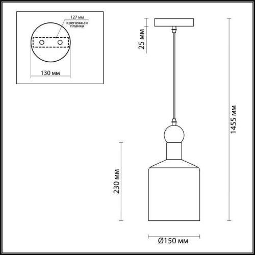 Светильник подвесной Bolli 4086/1 Odeon Light серый 1 лампа, основание серое в стиле лофт  фото 3