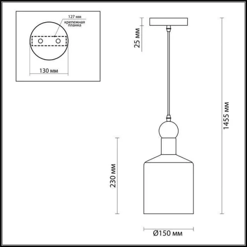 Светильник подвесной Bolli 4086/1 Odeon Light серый 1 лампа, основание серое в стиле лофт  фото 3