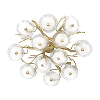 Люстра потолочная Bloom 10352/800C AB LOFT IT белая прозрачная на 12 ламп, основание античное бронза в стиле современный флористика арт-деко ветви