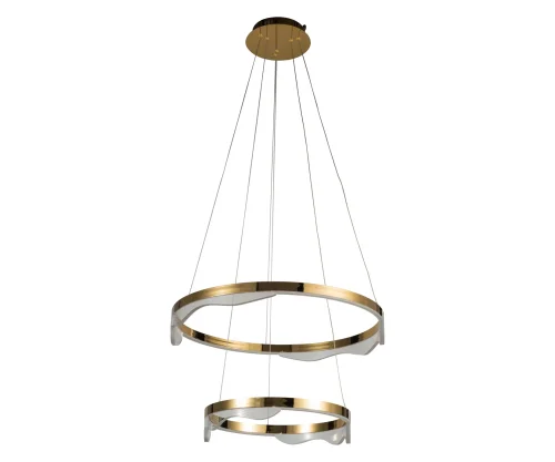 Люстра подвесная LED Кастела 08263-60+40,36 Kink Light прозрачная латунь на 1 лампа, основание латунь в стиле хай-тек современный кольца